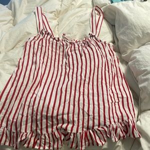 Cleo red and white striped tank top new with tags